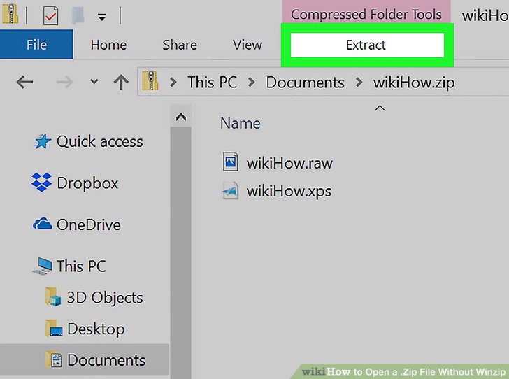 How to extract files without winzip
